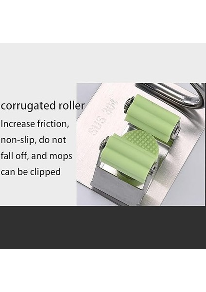 304 Kalite Paslanmaz Çelik Duvar Tipi Süpürge ve Mop Tutucu – 6,5x8 Cm, Yapışkanlı Montaj, Kaymaz Kauçuk Silindir, Deliksiz Askı Aparatı, Bahçe, Çamaşır Odası, Garaj, Ofis, Balkon Için indirimleri