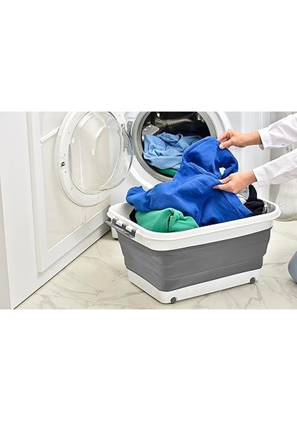 Kapısı Tekerlekli Katlanır Silikon Saklama Çamaşır Sepeti Oyuncak Kutusu Organizer fırsatları