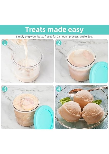 Ninja Creami Dondurma Makinesi Için Creami Kabı, Ninja Creami Deluxe Pints Için 4'lü Creami Pint Kabı, Kaşıklı Dondurma Için Dondurma Kabı, NC301 NC300 Serisi Için Dondurma Makinesi Aksesuarı indirimleri