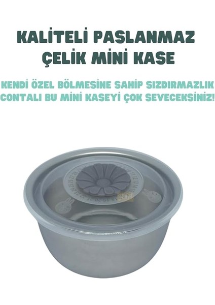 Bento 1200ML Lunchbox Tek Katlı 4 Bölmeli ve Kaseli Çelik Sefer Tası Yemek Kutusu (Turuncu) modelleri