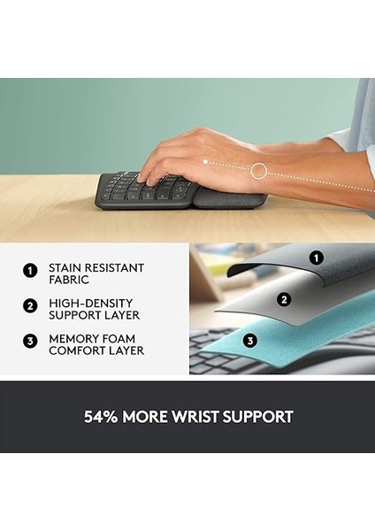 Ergo K860 Kablosuz Ergonomik Klavye Bölünmü? Klavye Düzeni, Bileklik, Do?al Yazma, Leke Dayan?kl? Kuma?, Windows/mac, Bluetooth + Usb, Windows/mac, Qwerty Uk ?ngilizce Düzeni Gri fırsatları