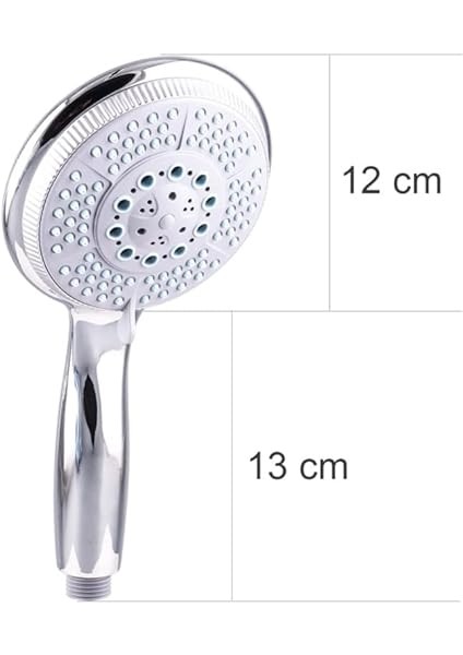 Huge 5 Fonksiyonlu Büyük Başlı El Duşu Duş Başlığı - Farklı Püskürtme Modları - Yüksek Kaliteli Abs Krom Kaplı G1/2 Uyumlu modelleri