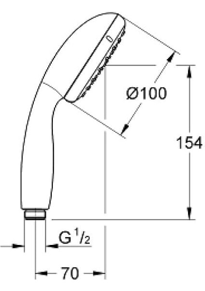 Vitalio Go 100 Quickfix El Duşu | 1 Akışlı | Düşmeye Dayanıklı |kireç Önleyici Sistem | Duş Başlığı | Krom | 26189000 fırsatları