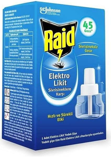 Elektro Likit Sivrisineklere Karşı Hızlı ve Sürekli 45 Gece Etkili 1 Adet Elektro Likit Yedek Şişe