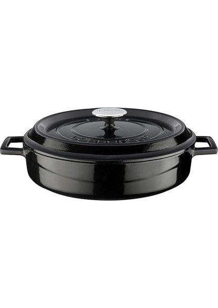 Döküm Çok Amaçlı Yayvan Tencere Çap(Ø) 28 cm - Trendy Siyah