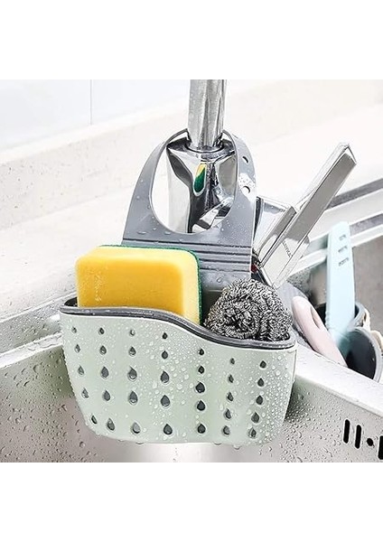 Lavabo Süngeri Tutucu, Mutfak Ayarlanabilir Düzenleyici Lavabo Rafı Tahliye Sepeti Asma Süzgeç Düzenleyici, Yeşil fiyatları