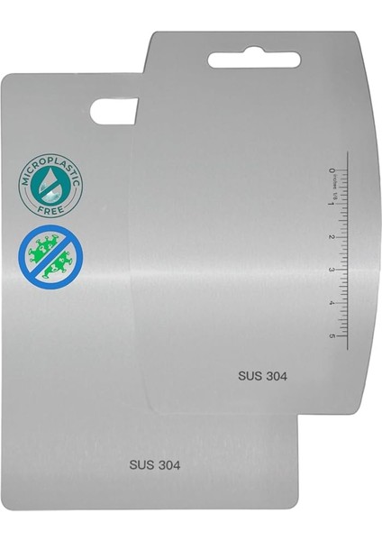 Çift Taraflı Kesme Tahtası - (2 Adet) Premium Sus 304 Mutfak, Et, Sebzeler, Bebek Maması Için Paslanmaz Çelik Kesme Tahtası - Bulaşık Makinesinde Yıkanabilir - (34,3 cm x 23,1 cm &amp; 12"x 8")