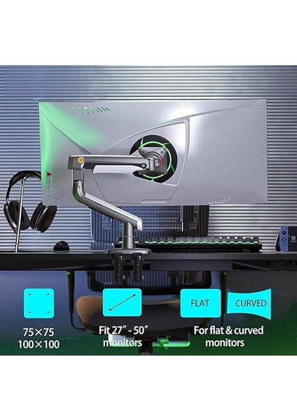 Bayou A5-Gaming, 2-18 kg Uyumlu, 27INCH-50INCH Aralığında Büyük Ekranlar Için Profesyonel Oyuncu Monitör Standı fiyatları