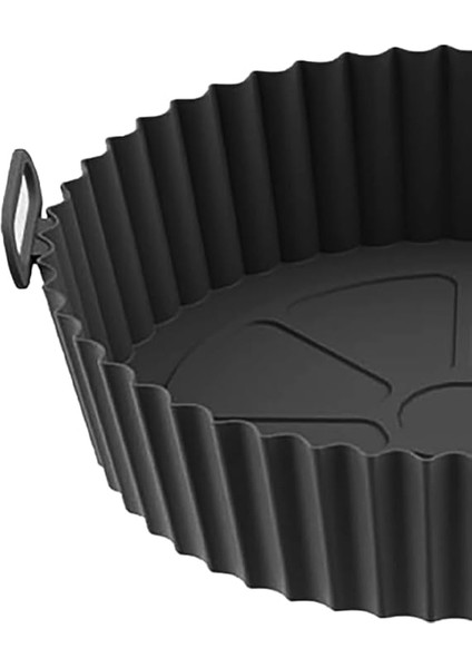 Yeniden Kullanılabilir Xl Airfryer Silikon Pişirme Kabı 23 cm Bpa Içermez Airfryer Pişirme Kağıdı, Yapışmaz Kolay Temizlenir, Büyük Boy Silikon Pişirme Kalıbı (Siyah) indirimleri