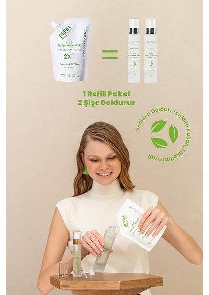 Natural Biberiye Suyu Güçlendirici Saç Toniği Refill Paket 200 ML%100 Doğal ve Saf modelleri