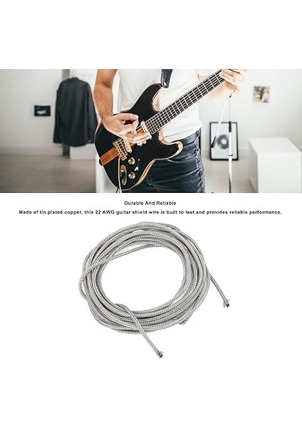Gitar Kalkanı Teli, Tek Iletken 3m Uzun 22 Awg Örgülü Kalkan Kablosu Gitar Teli fiyatları