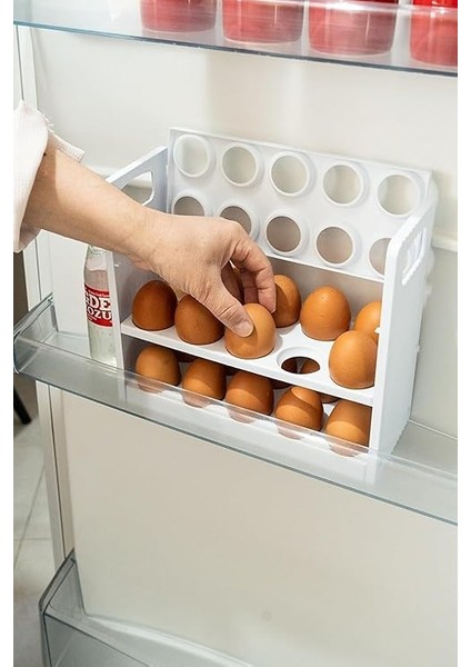 Yumurtalık Buzdolabı Raf Düzenleyici – 30’lu Yumurta Kutusu | 3 Katlı Yumurta Organizeri, Şeffaf ve Yer Tasarruflu Saklama Kabı (22CM*12CM*26CM) indirimleri
