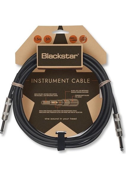 6 M (20 Ft) Enstrüman Kablosu Düz 6,3 mm Jak Düz 6,3 mm Jak, Bas/elektro Gitar/elektroakustik/klavye/amplifikatör Için