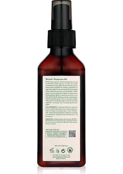 Comfort Aşırı Yıpranmış Saçlar Için Keratin Bakım Yağı 100ML fırsatları
