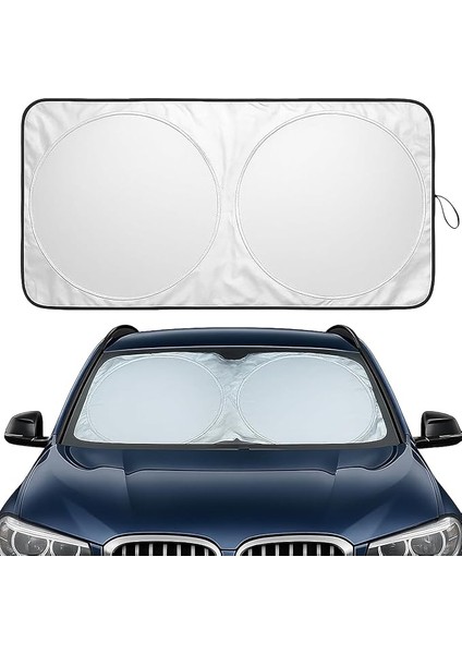 Ön Cam Güneşlik Kolay Katlanabilir (150CM x 70CM) - Uv Koruma ve Isı Azaltma Otomobil Güneşlikleri