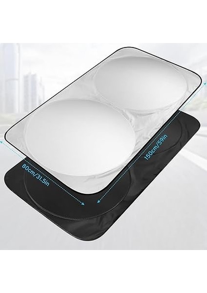 Ön Cam Güneşlik Kolay Katlanabilir (150CM x 70CM) - Uv Koruma ve Isı Azaltma Otomobil Güneşlikleri indirimleri
