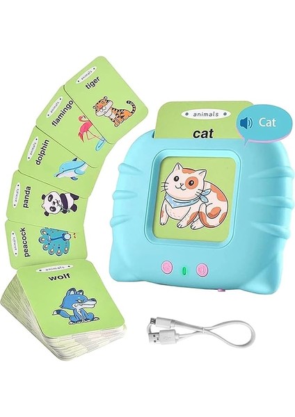 Ingilizce Erken Eğitim Kartı 224 Adet Flash Sesli Konuşan Kartlar Pembe