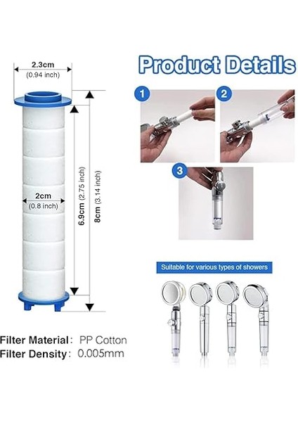 Su Için 10 Adet Yedek Duş Filtresi - Klor ve Florüre Yüksek Çıkışlı Duş Su Filtresi indirimleri