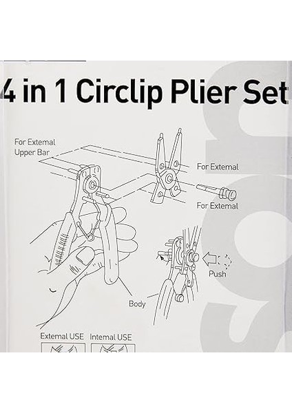 20929 Four Head Circlip Pliers Set modelleri