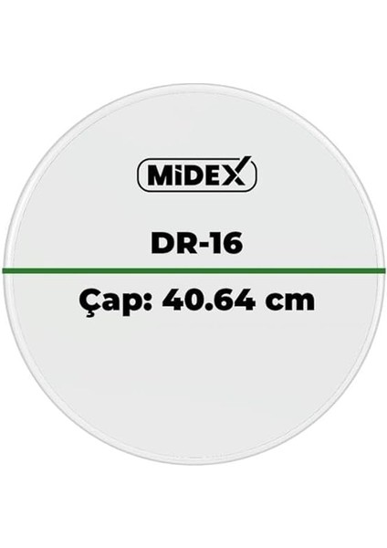 DR-16R Şeffaf Renk 16 Inç Tom Bateri Davul Derisi Drumhead 16'' Inch (40.64 Cm) modelleri