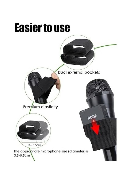 Rode Wireless Go Iı ile Uyumlu Elastik El Mikrofonu Kılıfı, Kablosuz Me, Kablosuz Pro - Konuşma, Düğün ve Röportaj Için Yumuşak Elastik Kılıf (2 Adet) fırsatları