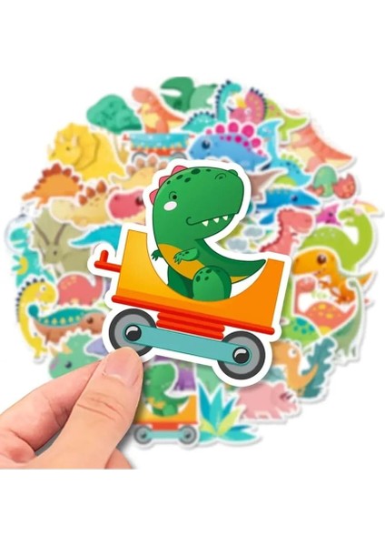 Major Selection 25 Adet Sevimli Dinozor Sticker Etiket Seti
