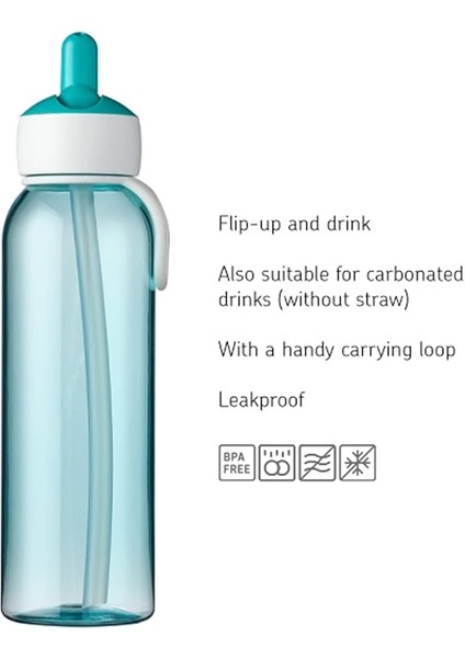 – Pipetli Içecek Şişesi Campus Flip-Up 500 ml Pembe – Çocuklar Için Pipetli Su Şişesi – Gazlı Asitlere Uygundur – Sızdırmaz modelleri