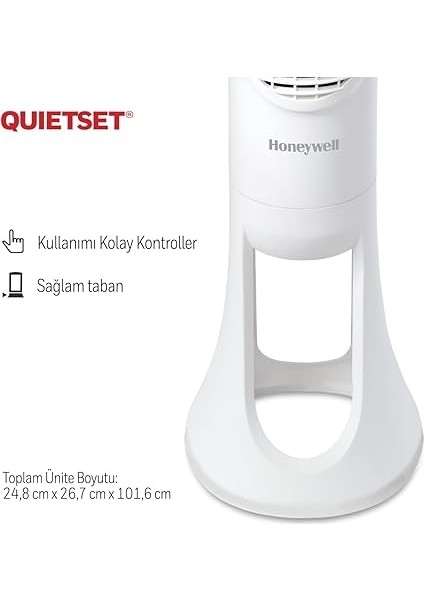 Quietset HYF260 Tüm Oda Için Salınımlı Kule Vantilatör, 5 Hız Ayarı, 80 Derece Salınım, Zamanlayıcı Fonksiyonu, Aydınlatma, Otomatik Kapanma, Uzaktan Kumanda indirimleri