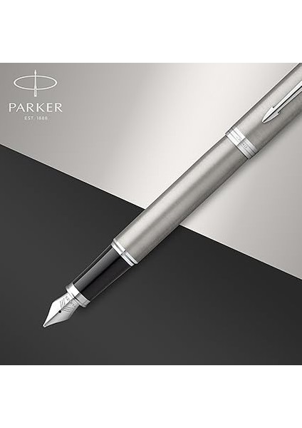 Im Doldurucu | Krom Süslemeli Paslanmaz Çelik | Orta Uçlu ve Mavi Mürekkepli Dolma Kalem | Hediye Kutusu fırsatları