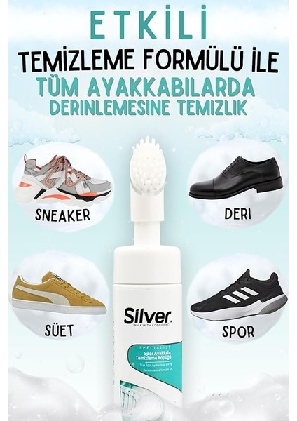 Fırçalı Spor Ayakkabı Bakım Temizleme Köpüğü Güçlendirilmiş Formül 150 ml modelleri