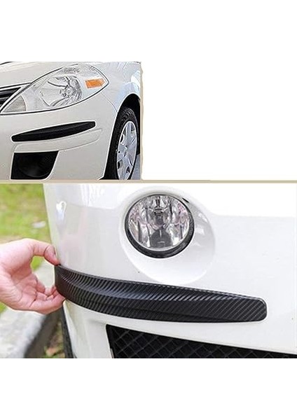 Concept Karbon Desenli Esnek Tampon Koruma Bandı Ön Veya Arka Tampon Koruyucu Şerit Yumuşak Bant Araba Tampon Köşe Koruyucusu Sürtünme ve Çarpışma Önleyici, 2'li Set (Siyah) fırsatları