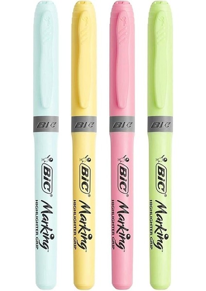 Kalem Markıng Highlıghter Grip Pastel Renkler 4 Lü 964859 / Bic