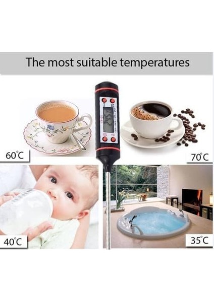 Gıda Termometresi Dijital Sıcaklık Derece Kutulu Et Süt Mama Yemek Isı Ölçer fırsatları