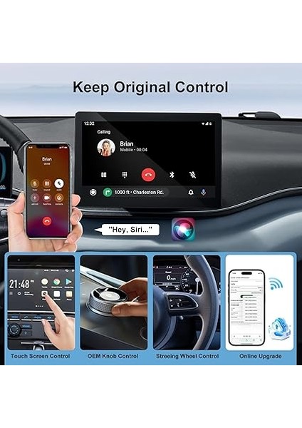 In 1 Kablosuz Carplay Adaptörü, Tak ve Çalıştır Magic Link Carplay Kararlı Hızlı Bağlantı, Fabrika Kablolu Dönüştürme Kablosuz Carplay Dongle/android Otomobil Adaptörü 2016 +, iPhone Ios 9+ indirimleri