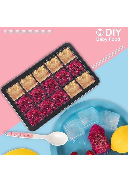 Home 2 Adet Kare Buz Kalıbı, 15 Bölmeli Çok Amaçlı Buz Küpü Kalıbı, Kolay Serbest Bırakma Özelliği, Kahve ve Ev Yapımı Içecekler Için Ideal Dondurucu Kalıpları (2 Adet) fırsatları