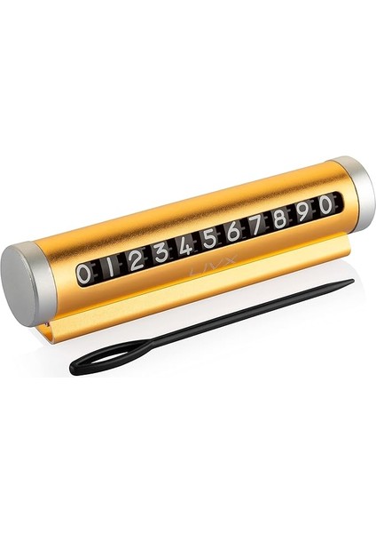 Alüminyum Kasa Çevirmeli Araç Içi Park Telefon Numaratör Park Numarası Parkmatik Araç Torpido Üstü Parktel Telefon Yazısı Gold Onbnl-Gold