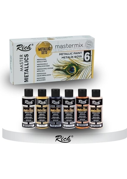 Mastermix Akrilik Boya 60 cc 6 Lı Metalik Renkler