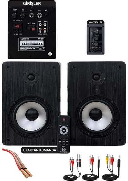 RM-500 Aktif Stüdyo Referans Monitörü 5 Inç Çift Bluetooth USB 180 Watt