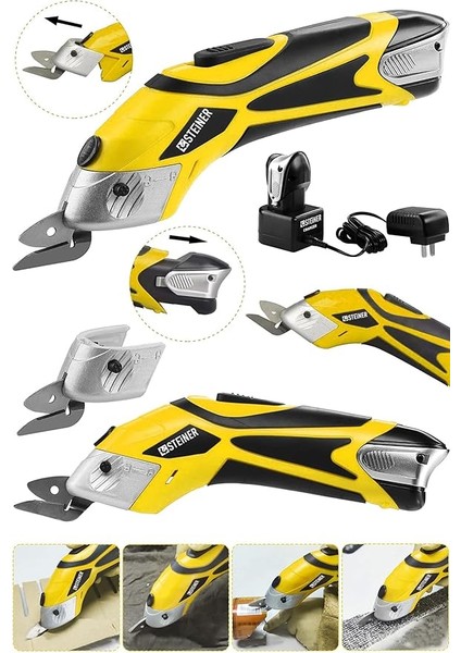 Alman Profesyonel 18 V Şarjli Çelik Dişli Çift Akülü Kumaş Kesme Deri Kağıt Makasi Çok Amaçlı Makas, Stn-18-V-Kumas-Makası