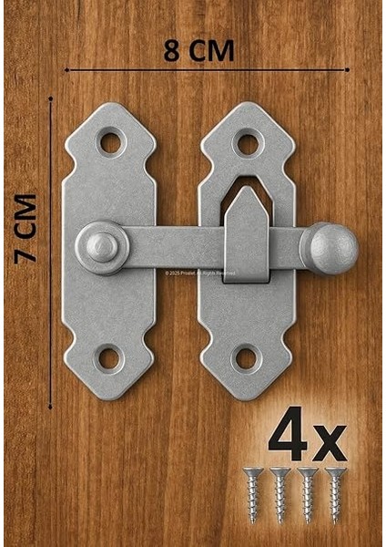 Fransız Kilidi, Metal Mandallı Kapı Kilidi, Sağlam Mekanizma, Bütçe Dostu Bağlantı Aparatı, Kolay Montajlı Pratik Kilit, Nostaljik Tasarım, Kapı, Mobilya, Dolap ve Pencere Kilidi, 180° (Gri) fiyatları