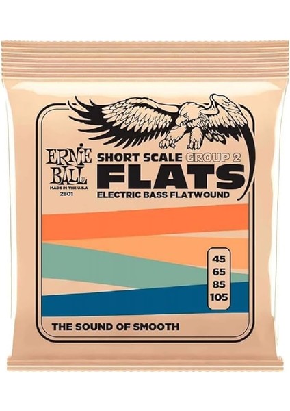 Ball Short Scale Flatwound Group 2 Elektrikli Bas Teli, Kalınlık 45-105