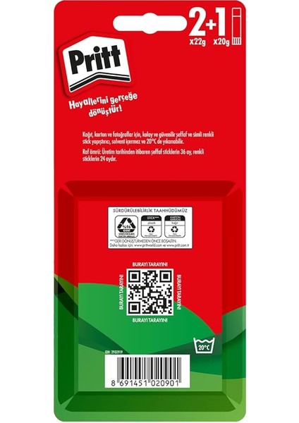 Stick Yapıştırıcı 2X22G + 20G (Neon Sarı) fiyatları