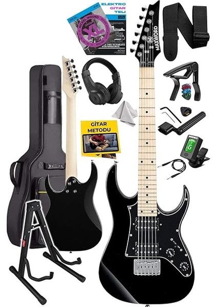 DE-150BK-ST Maple Klavye Hh Manyetik Yüksek Kaliteli Elektro Gitar Seti fiyatları