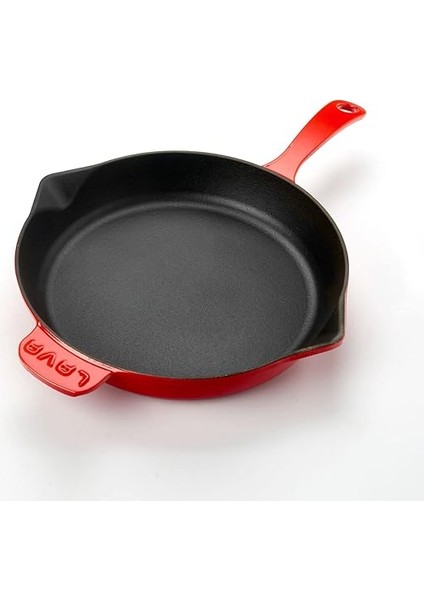 Metal Döküm Kızartma Tavası, 28 Cm, Kırmızı/siyah modelleri