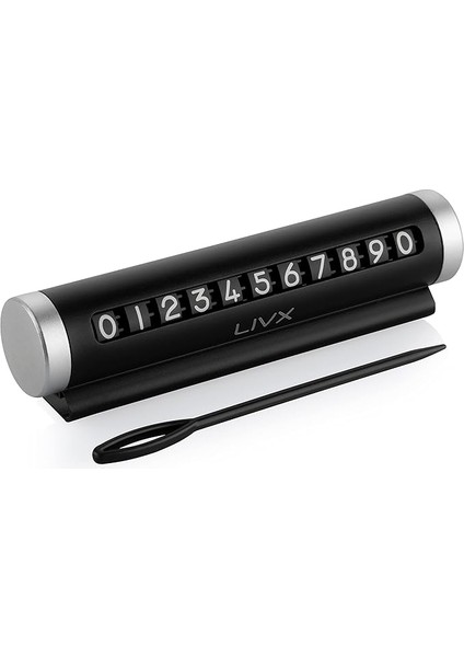 Alüminyum Kasa Çevirmeli Araç Içi Park Telefon Numaratör Park Numarası Parkmatik Araç Torpido Üstü Parktel Telefon Yazısı Siyah Onbnl