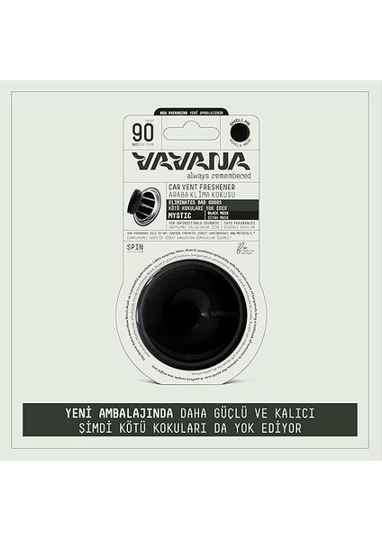 Spin Araba Klima Kokusu - Profesyonel Otomobil Kokusu | Bpa &amp; Sıvı Içermez | 90 Gün Etkili - 2'li Set (Mystıc) fiyatları