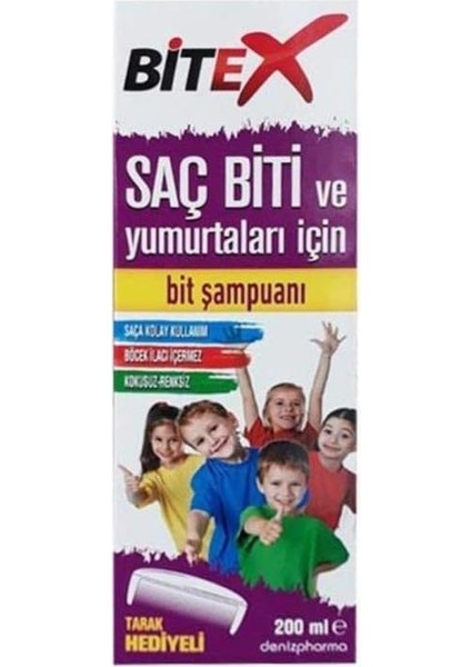 Bitex Saç Biti ve Yumurtaları Için Şampuan Tarak Hediyeli 200 ml fiyatları