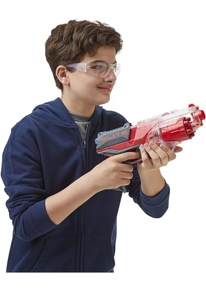 Elite Disruptor Blaster, 6-Dart Davul, 6 Elite Dart, Hızlı Ateş, Yarı Saydam Kırmızı modelleri