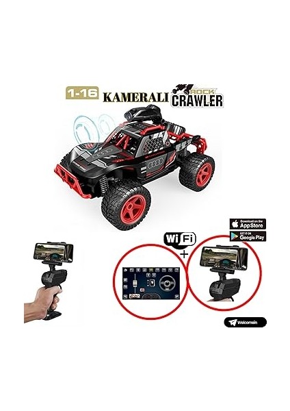 Wifi Kameralı 2.4ghz Uzaktan Kumandalı 1:16 Drift Atan 4x2 Offroad Rock Crawler Araba fiyatları