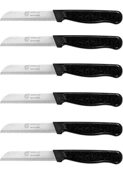 Germany Simli Meyve Bıçağı 6'lı Siyah Soyma Doğrama Dilimleme